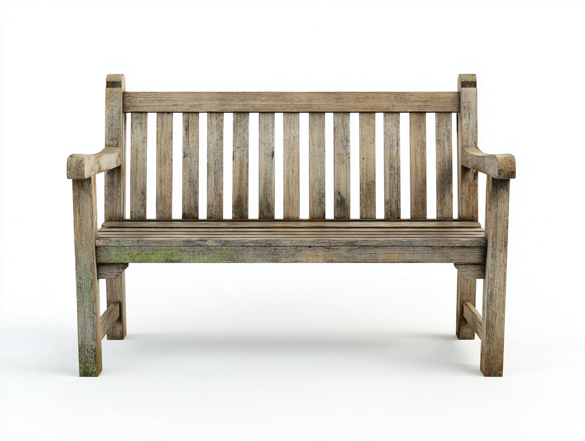 Panche da giardino - Legno - 135 x 57 x 88 cm - Marrone chiaro-Grigio-Verde - Stile rustico vissuto
