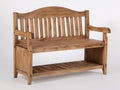 Panche da giardino - Legno - 120 x 60 x 90 cm - Marrone chiaro - Stile rustico con ripiano inferiore