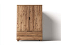 Armadio - Legno - 110 x 55 x 190 cm - Rovere rustico - Stile rustico contemporaneo