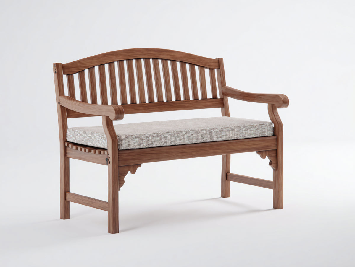 Panche da giardino - Legno - 125 x 60 x 90 cm - Marrone-Beige - Stile tradizionale