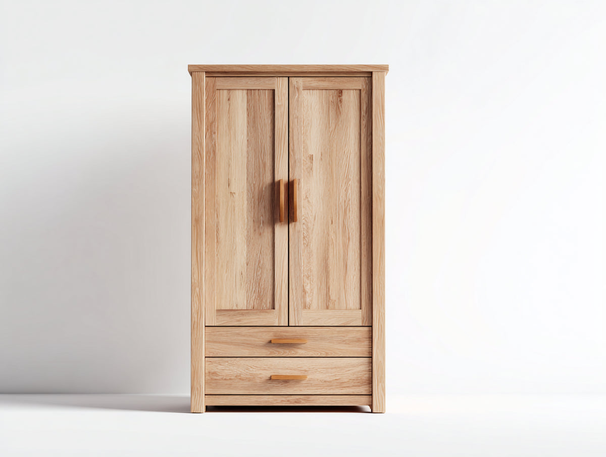 Armadio - Legno - 95 x 55 x 185 cm - Rovere chiaro - Stile classico contemporaneo