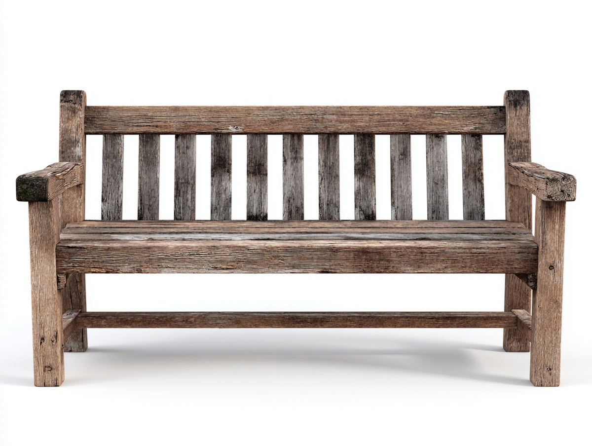 Panche da giardino - Legno - 150 x 58 x 88 cm - Marrone-Grigio - Stile rustico vissuto