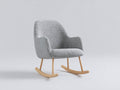 Sedia a dondolo - Tessuto-legno - 78 x 84 x 91 cm - Grigio-Legno naturale - Stile nordico