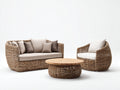 Divani da esterno - Rattan sintetico-Tessuto-Legno - 185 × 90 × 78 cm - Marrone-Beige-Avorio-Marrone naturale - Design curvo contemporaneo