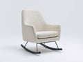 Sedia a dondolo - Tessuto bouclé-metallo - 78 x 84 x 96 cm - Beige chiaro-Nero - Stile contemporaneo