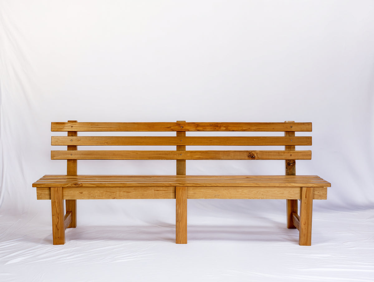 Panche da giardino - Legno - 180 x 55 x 82 cm - Marrone - Stile rustico lineare