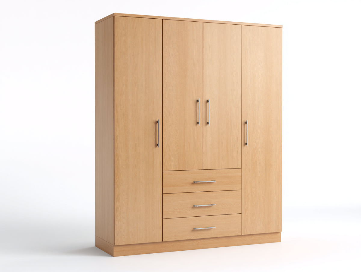 Armadio - Legno - 180 x 60 x 200 cm - Rovere chiaro - Stile moderno