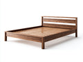 Letto matrimoniale - Legno - 215 x 180 x 90 cm - Marrone scuro - Stile rustico contemporaneo