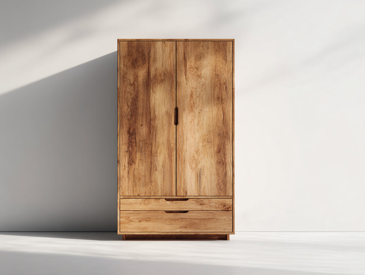 Armadio - Legno - 100 x 55 x 190 cm - Legno naturale - Stile contemporaneo