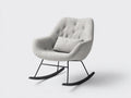 Sedia a dondolo - Tessuto bouclé-metallo - 82 x 78 x 88 cm - Grigio chiaro-Nero - Stile contemporaneo