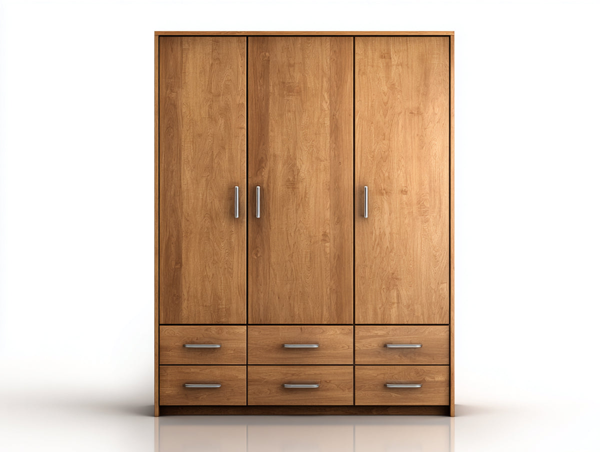 Armadio - Legno-Metallo - 165 x 55 x 200 cm - Rovere naturale - Stile contemporaneo